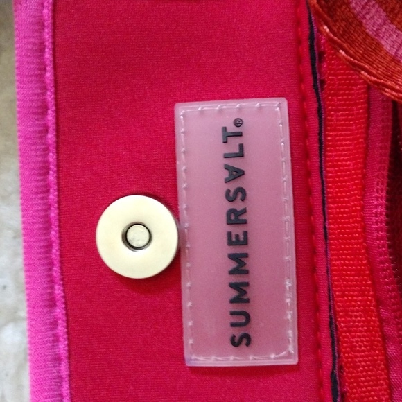 Anthropologie Summersault Stylish Pink Tote Bag - Picture 2 of 7